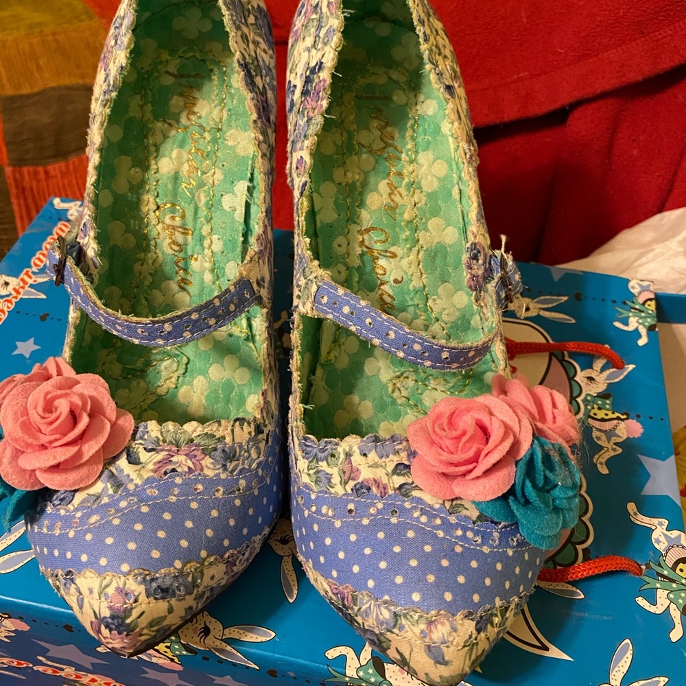 Irregular Choice Courtesan Floral Too Blue US10